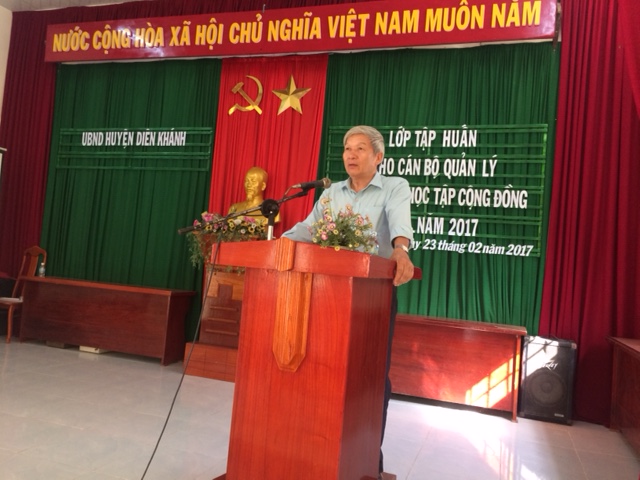 Tổ chức tập huấn cho Cán bộ Trung tâm học tập cộng đồng các xã, thị trấn ở huyện Diên Khánh